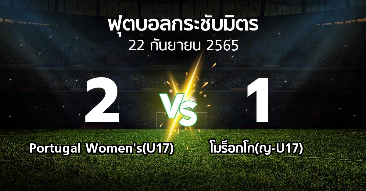 ผลบอล : Portugal Women's(U17) vs โมร็อกโก(ญ-U17) (ฟุตบอลกระชับมิตร)