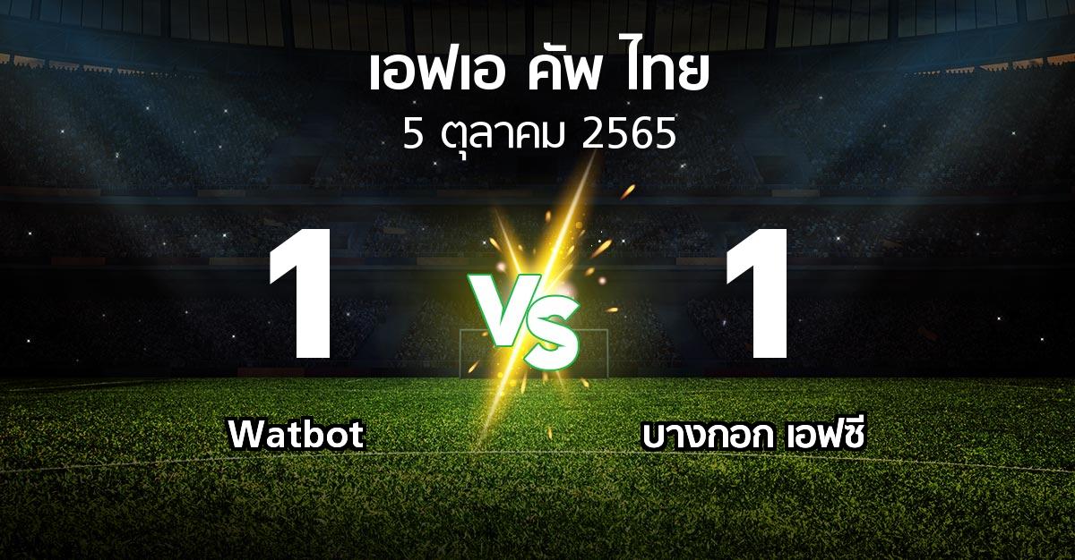 ผลบอล : Watbot vs บางกอก เอฟซี (ไทยเอฟเอคัพ 2022-2023)