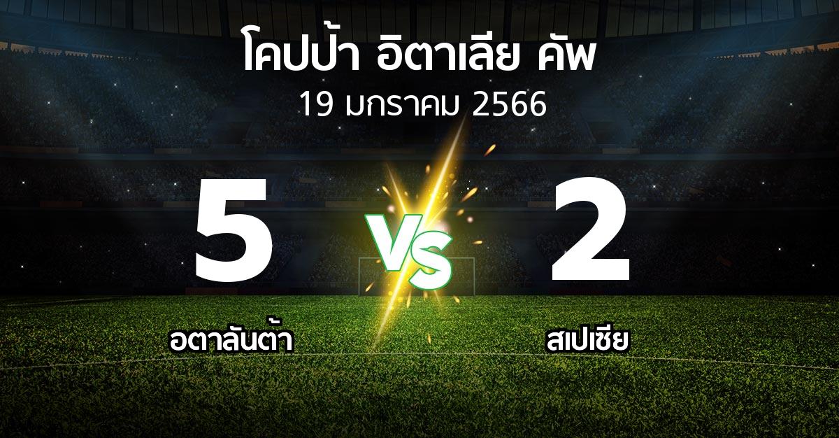 ผลบอล : อตาลันต้า vs สเปเซีย (โคปป้าอิตาเลียคัพ 2022-2023)