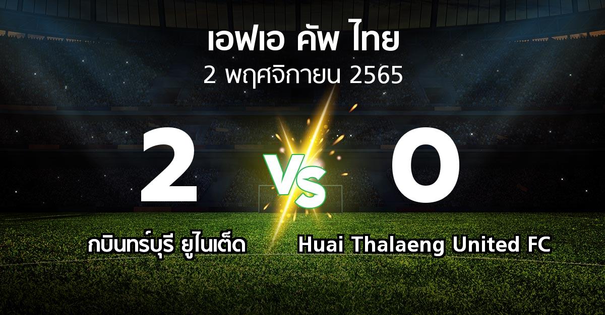 ผลบอล : กบินทร์บุรี ยูไนเต็ด vs Huai Thalaeng United FC (ไทยเอฟเอคัพ 2022-2023)