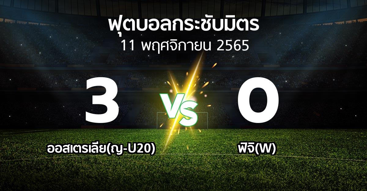 โปรแกรมบอล : ออสเตรเลีย(ญ-U20) vs ฟิจิ(W) (ฟุตบอลกระชับมิตร)