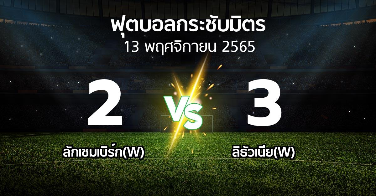 โปรแกรมบอล : ลักเซมเบิร์ก(W) vs ลิธัวเนีย(W) (ฟุตบอลกระชับมิตร)