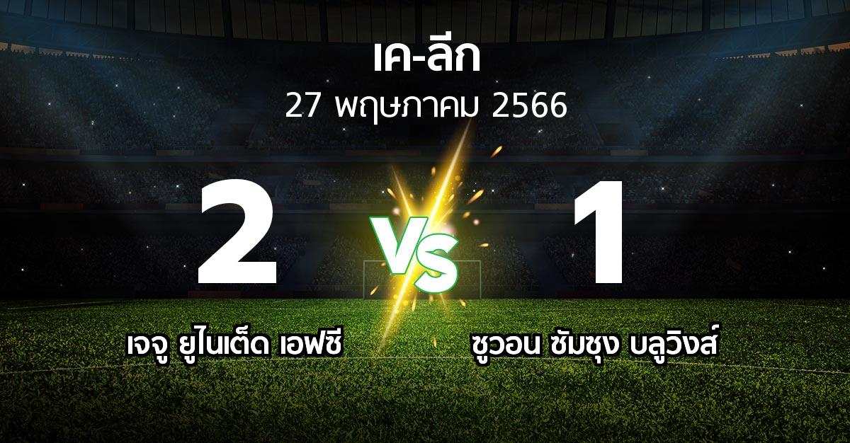 ผลบอล : เจจู ยูไนเต็ด เอฟซี vs ซูวอน ซัมซุง บลูวิงส์ (เค-ลีก 2023)