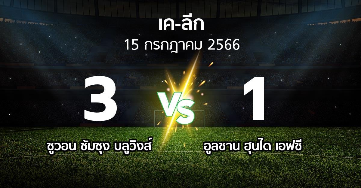 ผลบอล : ซูวอน ซัมซุง บลูวิงส์ vs อูลซาน ฮุนได เอฟซี (เค-ลีก 2023)