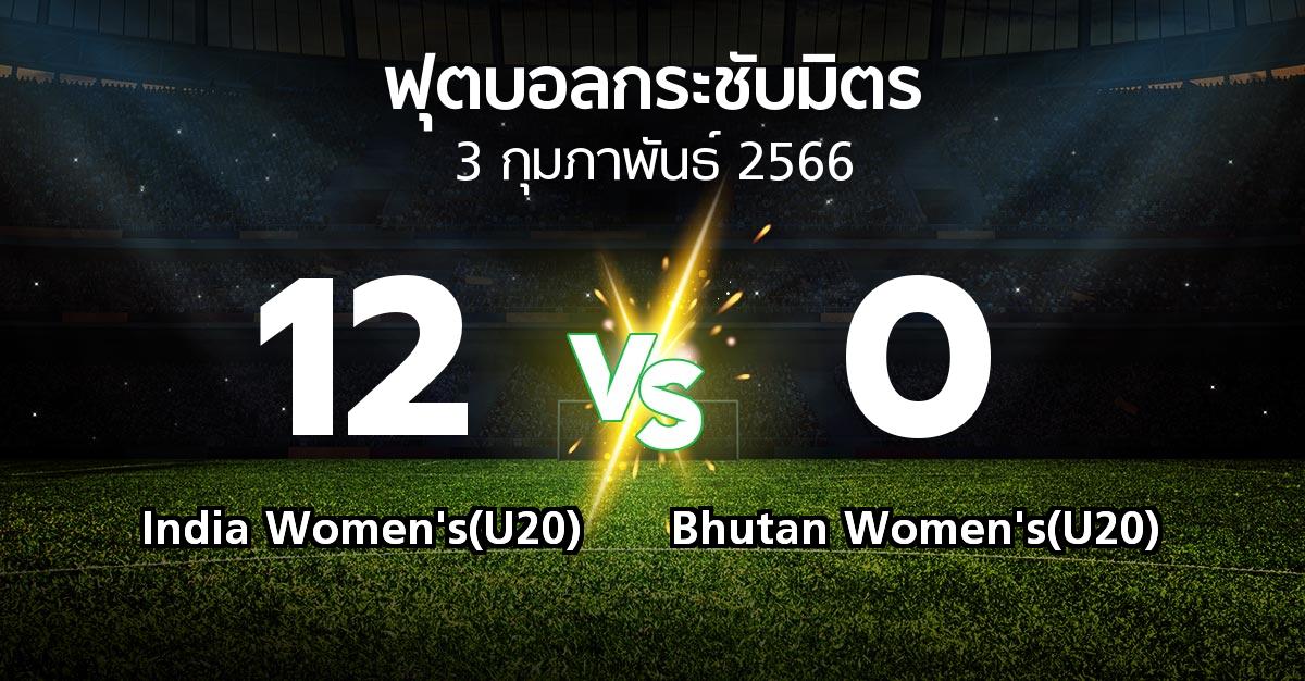 โปรแกรมบอล : India Women's(U20) vs Bhutan Women's(U20) (ฟุตบอลกระชับมิตร)