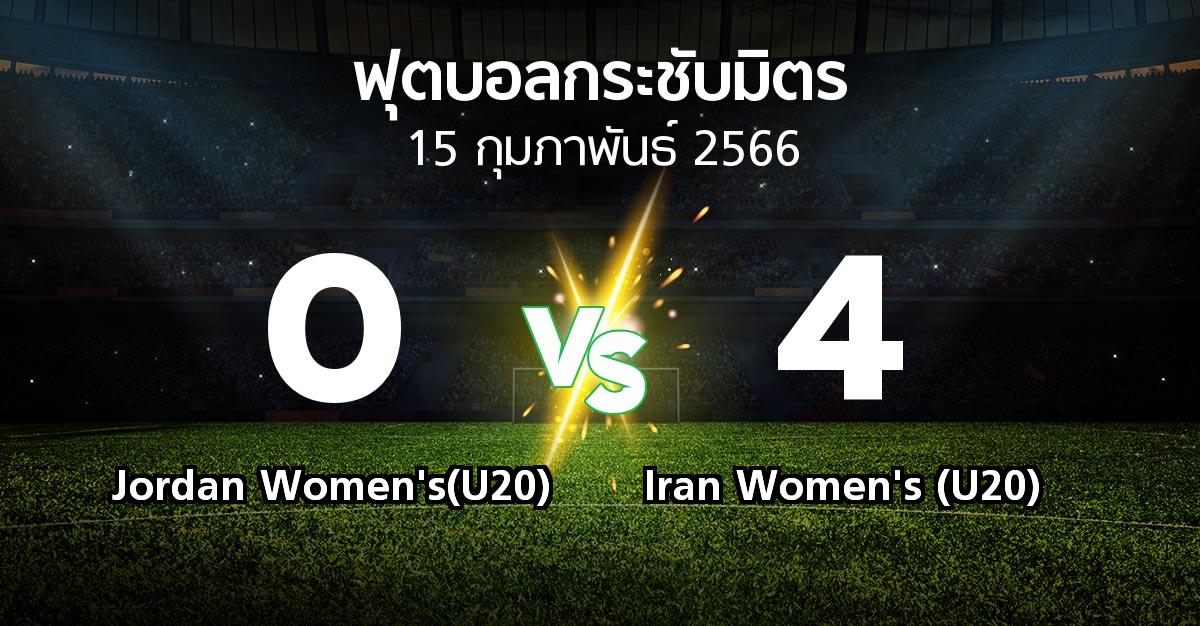 โปรแกรมบอล : Jordan Women's(U20) vs Iran Women's (U20) (ฟุตบอลกระชับมิตร)