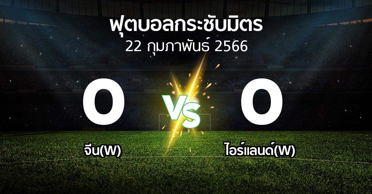 โปรแกรมบอล : จีน(W) vs ไอร์แลนด์(W) (ฟุตบอลกระชับมิตร)