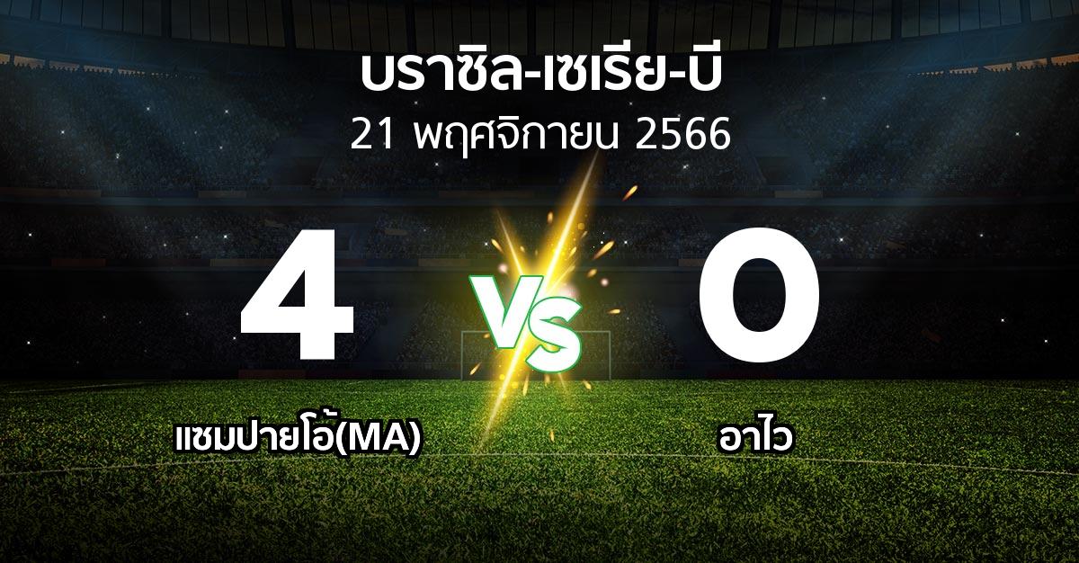 ผลบอล : แซมปายโอ้(MA) vs อาไว (บราซิล-เซเรีย-บี 2023)