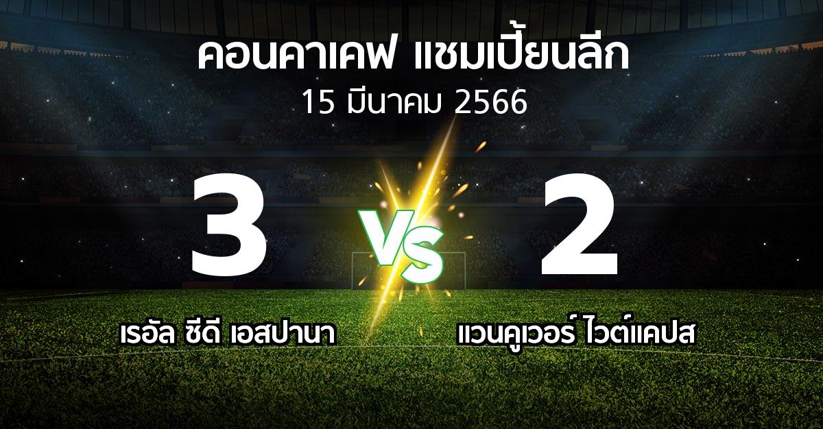 ผลบอล : เรอัล ซีดี เอสปานา vs แวนคูเวอร์ ไวต์แคปส (คอนคาเคฟ-แชมเปี้ยนลีก 2023)