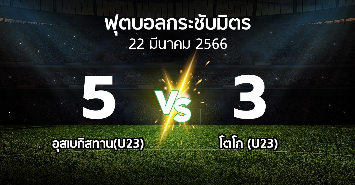 ผลบอล : อุสเบกิสทาน(U23) vs โตโก (U23) (ฟุตบอลกระชับมิตร)