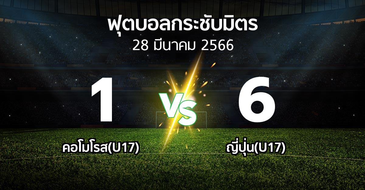 ผลบอล : คอโมโรส(U17) vs ญี่ปุ่น(U17) (ฟุตบอลกระชับมิตร)