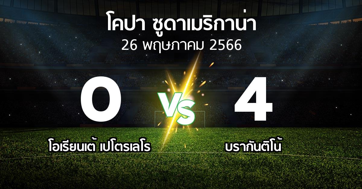 ผลบอล : โอเรียนเต้ เปโตรเลโร vs บรากันติโน้ (โคปา-ซูดาเมริกาน่า 2023)