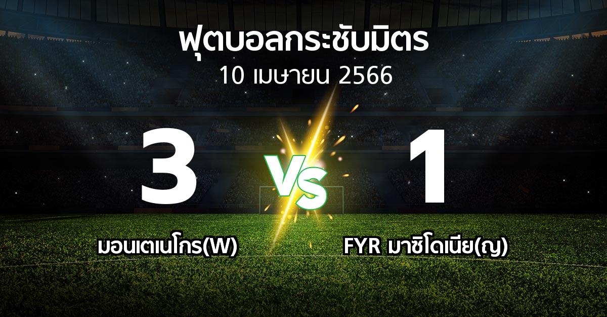 โปรแกรมบอล : มอนเตเนโกร(W) vs FYR มาซิโดเนีย(ญ) (ฟุตบอลกระชับมิตร)