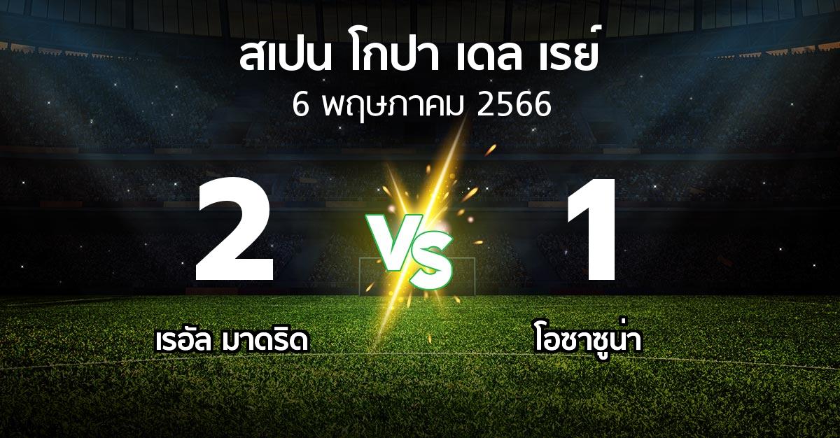 ผลบอล : เรอัล มาดริด vs โอซาซูน่า (สเปน-โกปาเดลเรย์ 2022-2023)