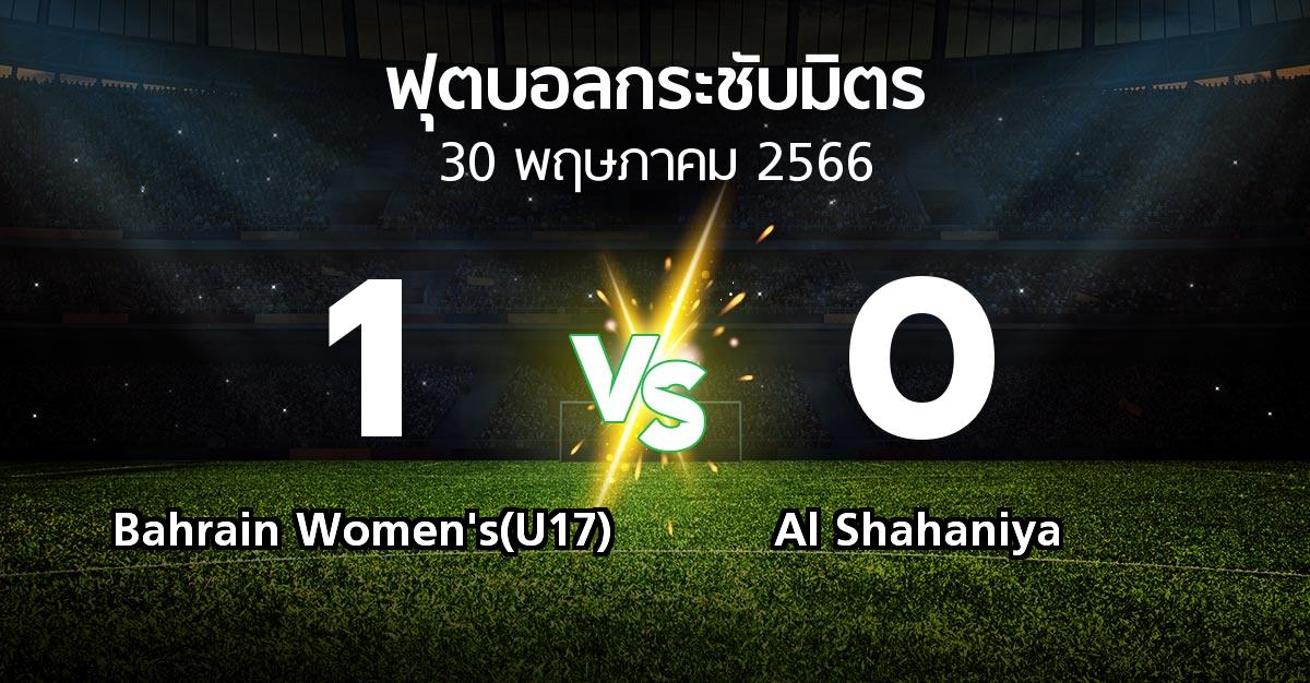 โปรแกรมบอล : Bahrain Women's(U17) vs Al Shahaniya (ฟุตบอลกระชับมิตร)