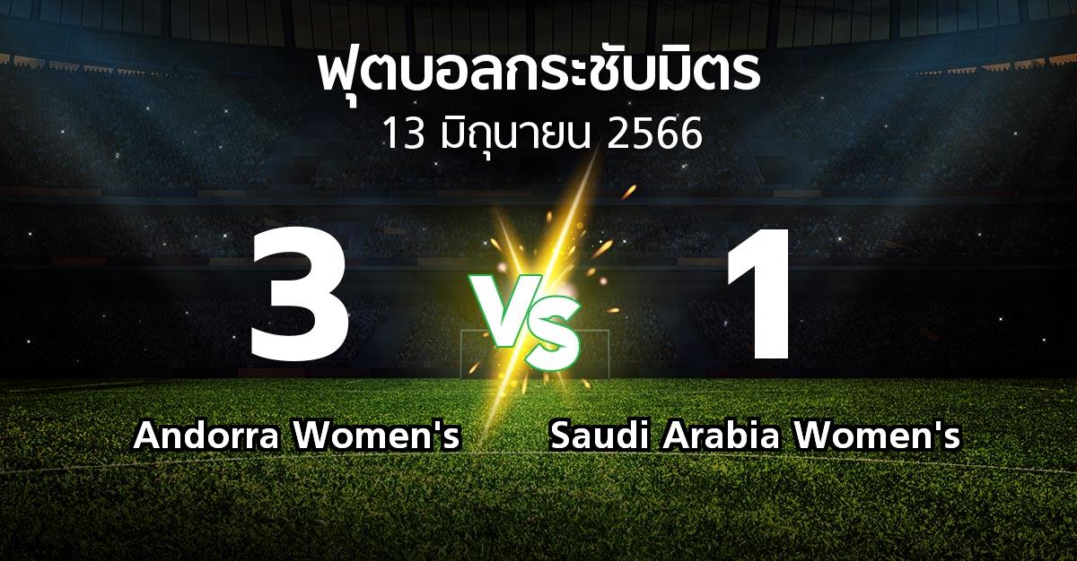 ผลบอล : Andorra Women's vs Saudi Arabia Women's (ฟุตบอลกระชับมิตร)