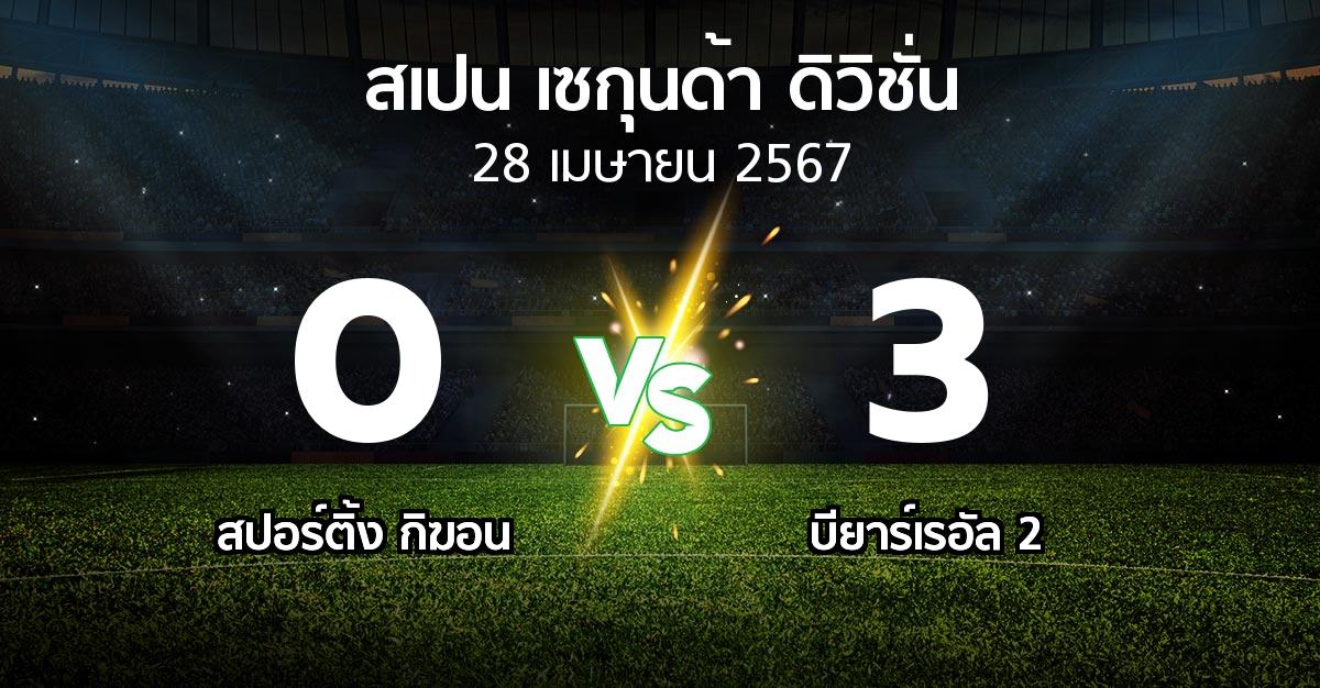 ผลบอล : สปอร์ติ้ง กิฆอน vs บียาร์เรอัล 2 (สเปน-เซกุนด้า-ดิวิชั่น 2023-2024)