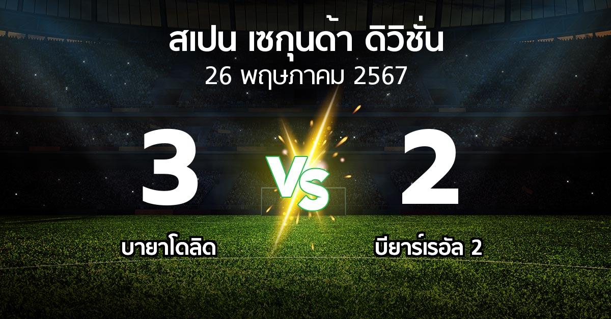 ผลบอล : เรอัล บายาโดลิด vs บียาร์เรอัล 2 (สเปน-เซกุนด้า-ดิวิชั่น 2023-2024)