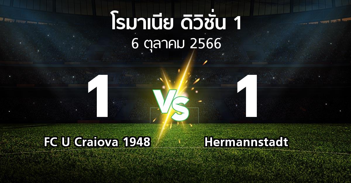 ผลบอล : FC U Craiova 1948 vs Hermannstadt (โรมาเนีย-ดิวิชั่น-1 2023-2024)
