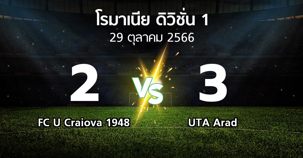 ผลบอล : FC U Craiova 1948 vs UTA Arad (โรมาเนีย-ดิวิชั่น-1 2023-2024)