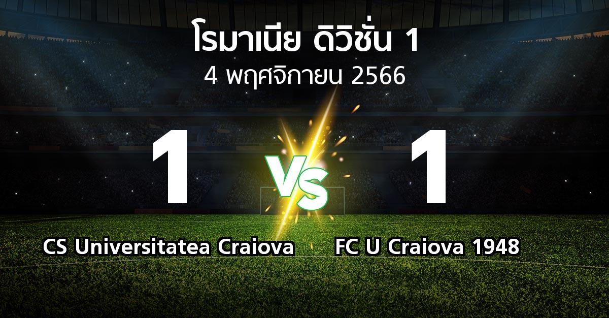 ผลบอล : CS Universitatea Craiova vs FC U Craiova 1948 (โรมาเนีย-ดิวิชั่น-1 2023-2024)