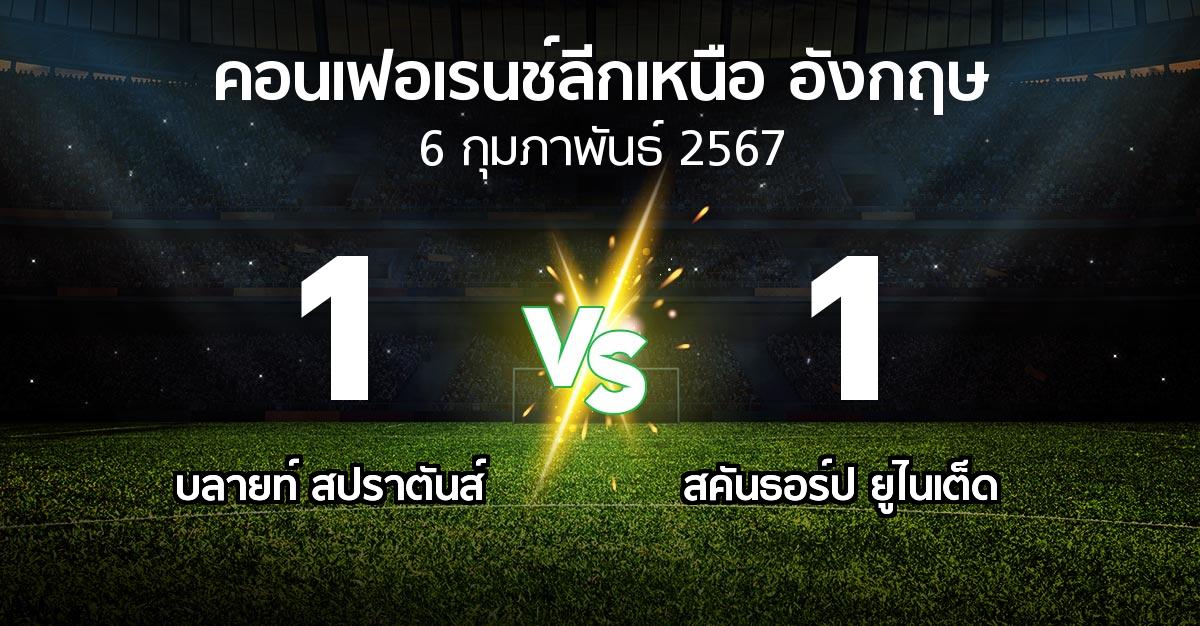 ผลบอล : บลายท์ สปราตันส์ vs สคันธอร์ป ยูไนเต็ด (คอนเฟอเรนช์ลีกเหนืออังกฤษ 2023-2024)