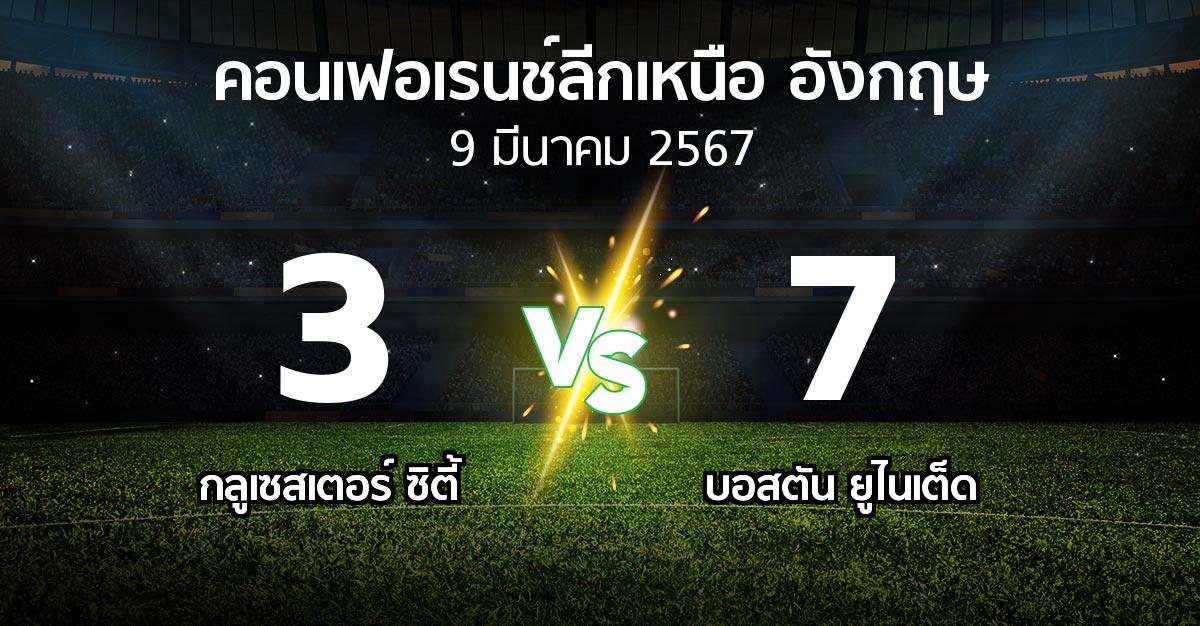 ผลบอล : กลูเซสเตอร์ ซิตี้ vs บอสตัน ยูไนเต็ด (คอนเฟอเรนช์ลีกเหนืออังกฤษ 2023-2024)