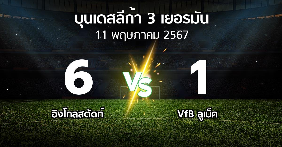 ผลบอล : อิงโกลสตัดท์ vs VfB ลูเบ็ค (บุนเดสลีก้า-3-เยอรมัน 2023-2024)