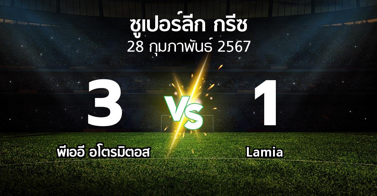 ผลบอล : พีเออี อโตรมิตอส vs Lamia (ซูเปอร์ลีก-กรีซ 2023-2024)