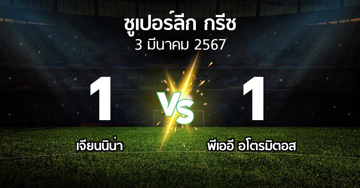 ผลบอล : เจียนนิน่า vs พีเออี อโตรมิตอส (ซูเปอร์ลีก-กรีซ 2023-2024)