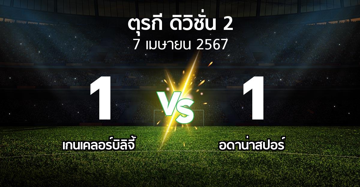 ผลบอล : เกนเคลอร์บิลิจี้ vs Adanas (ตุรกี-ดิวิชั่น-2 2023-2024)