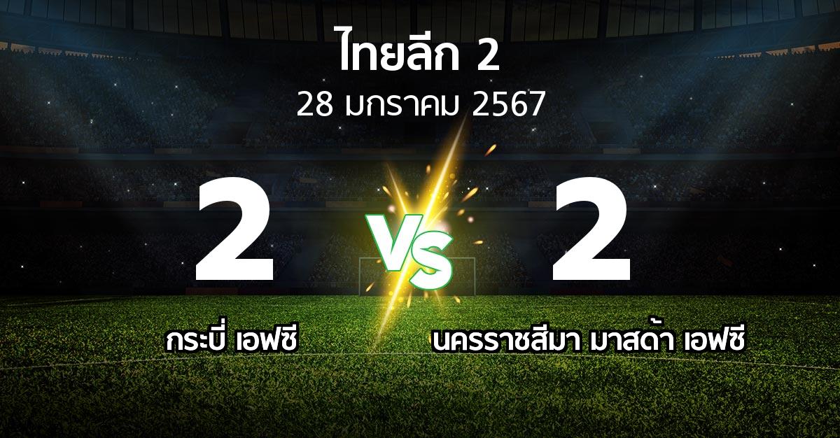 ผลบอล : กระบี่ เอฟซี vs นครราชสีมา มาสด้า เอฟซี (ไทยลีก 2 2023-2024)