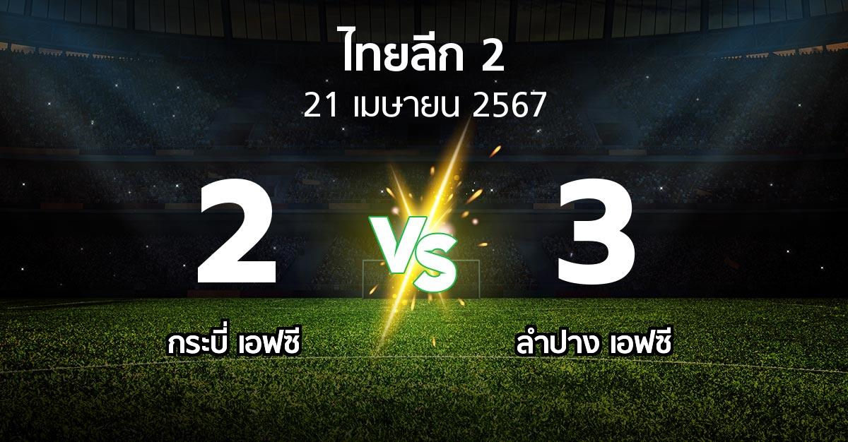 ผลบอล : กระบี่ เอฟซี vs ลำปาง เอฟซี (ไทยลีก 2 2023-2024)