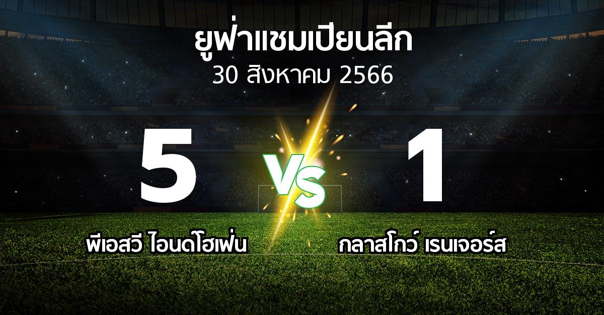 ผลบอล : พีเอสวี vs กลาสโกว์ เรนเจอร์ส (ยูฟ่า แชมเปียนส์ลีก 2023-2024)
