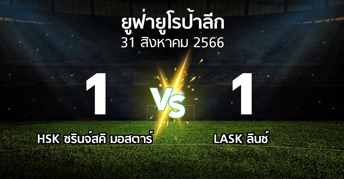 ผลบอล : HSK ซรินจ์สคิ มอสตาร์ vs LASK ลินซ์ (ยูฟ่า ยูโรป้าลีก 2023-2024)