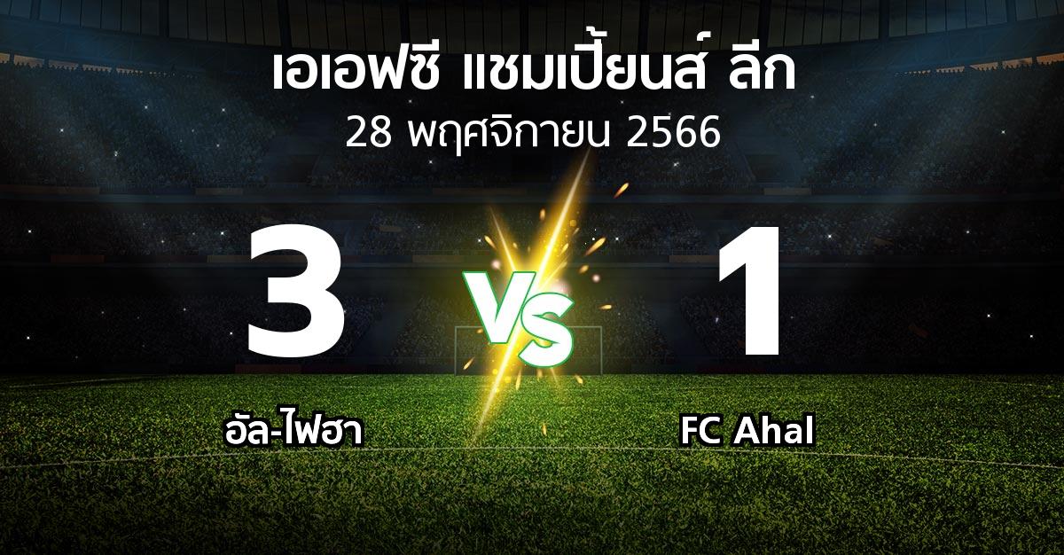 ผลบอล : อัล-ไฟฮา vs FC Ahal (เอเอฟซีแชมเปี้ยนส์ลีก 2023-2024)