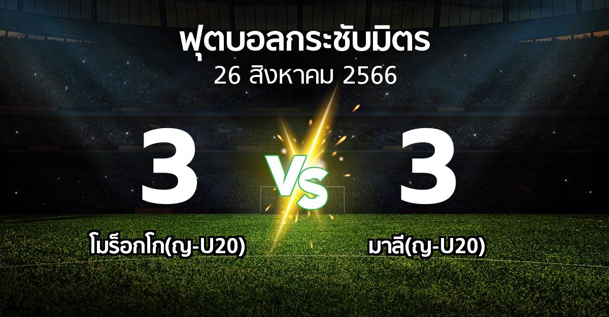 ผลบอล : โมร็อกโก(ญ-U20) vs มาลี(ญ-U20) (ฟุตบอลกระชับมิตร)