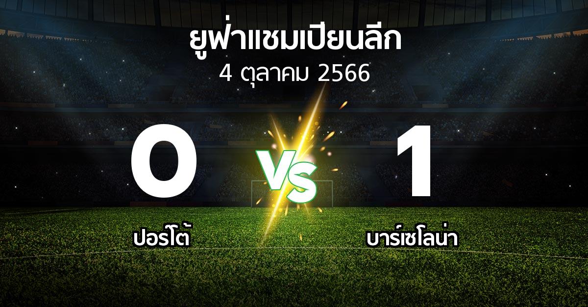 ผลบอล : ปอร์โต้ vs บาร์เซโลน่า (ยูฟ่า แชมเปียนส์ลีก 2023-2024)