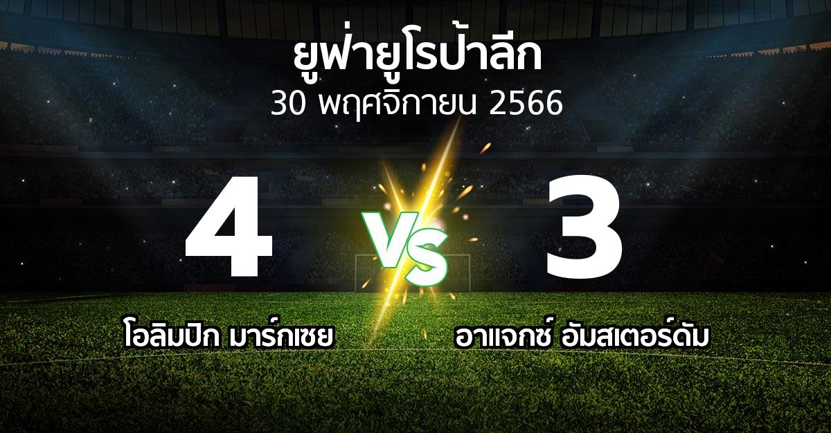 ผลบอล : มาร์กเซย vs อาเอฟเซ อายักซ์ (ยูฟ่า ยูโรป้าลีก 2023-2024)