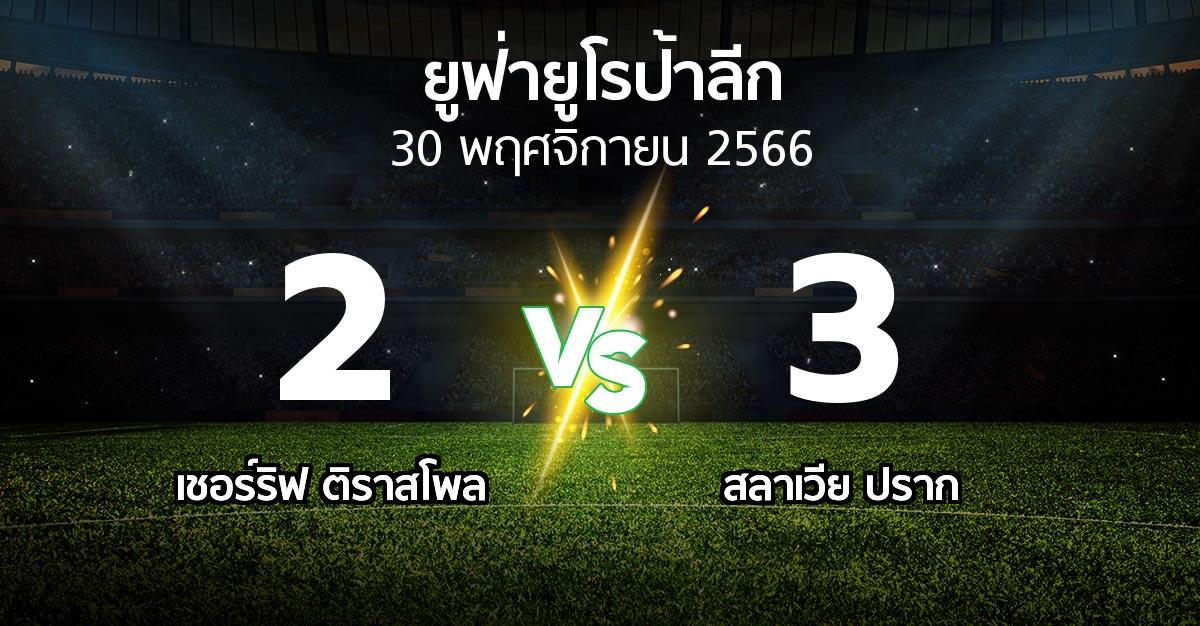 ผลบอล : เชอร์ริฟ  vs สลาเวีย ปราก (ยูฟ่า ยูโรป้าลีก 2023-2024)