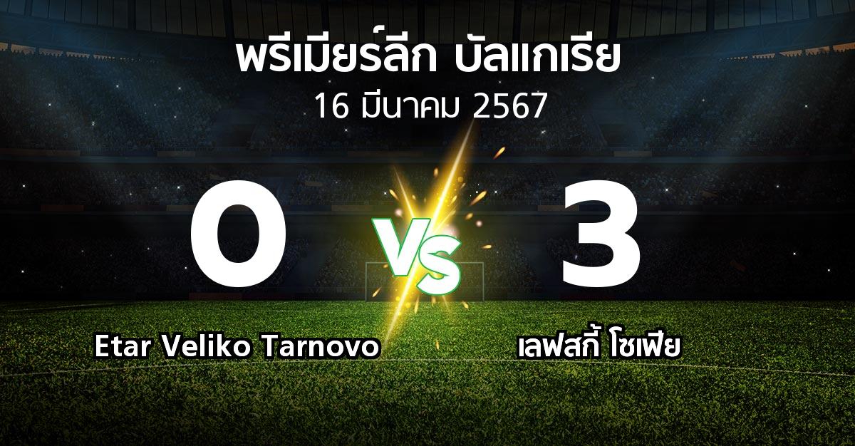 ผลบอล : Etar Veliko Tarnovo vs เลฟสกี้ โซเฟีย (พรีเมียร์ลีก-บัลแกเรีย 2023-2024)