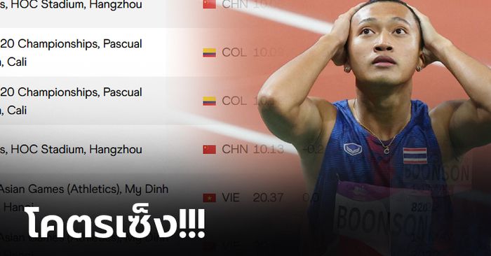 ด่วน! แฟนไทยโคตรเซ็ง!!! "เวิลด์ แอธเลติค" ไม่รับรองผลวิ่ง 100 เมตรชาย รอบชิงฯ