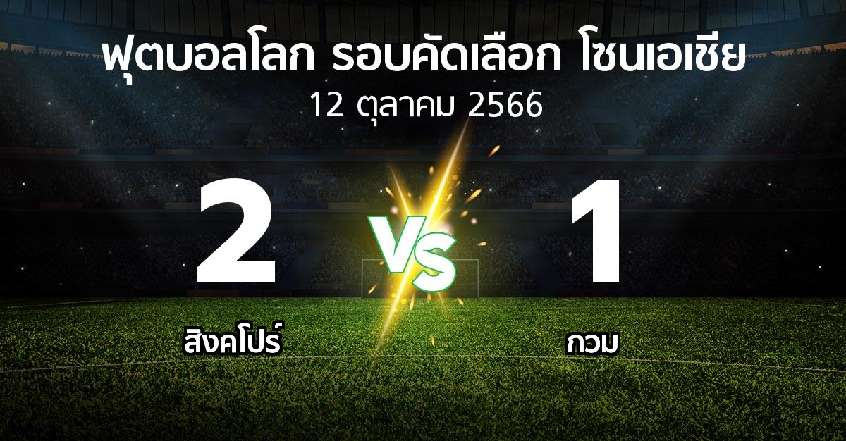 ผลบอล : สิงคโปร์ vs กวม (ฟุตบอลโลก-รอบคัดเลือก-โซนเอเชีย 2023-2026)