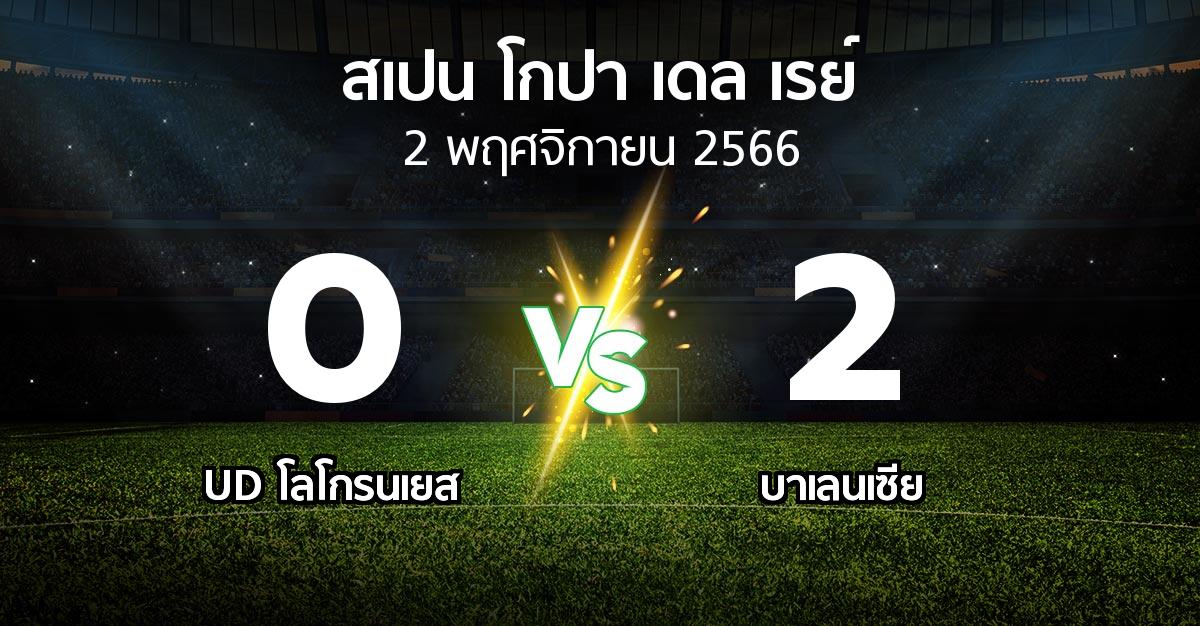 ผลบอล : UD โลโกรนเยส vs บาเลนเซีย (สเปน-โกปาเดลเรย์ 2023-2024)