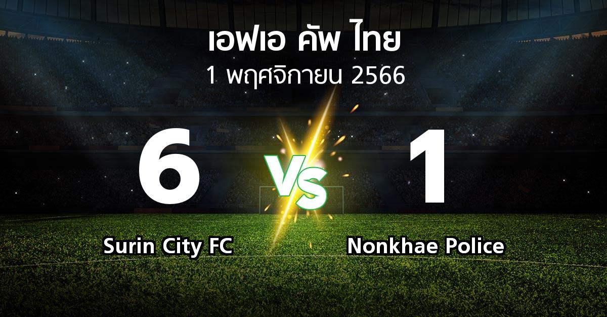 ผลบอล : Surin City FC vs Nonkhae Police (ไทยเอฟเอคัพ 2023-2024)