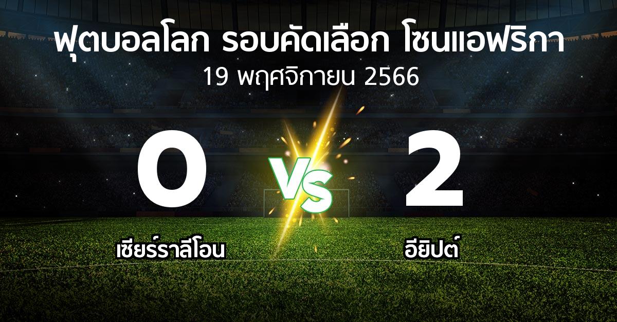 ผลบอล : เซียร์ราลีโอน vs อียิปต์ (ฟุตบอลโลก-รอบคัดเลือก-โซนแอฟริกา 2023-2025)