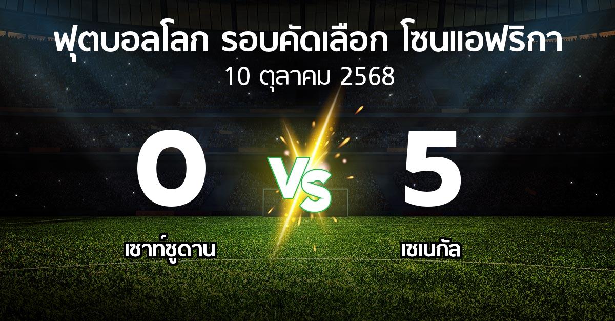 ผลบอล : เซาท์ซูดาน vs เซเนกัล (ฟุตบอลโลก-รอบคัดเลือก-โซนแอฟริกา 2023-2025)