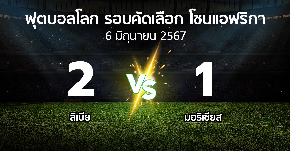 ผลบอล : ลิเบีย vs มอริเชียส (ฟุตบอลโลก-รอบคัดเลือก-โซนแอฟริกา 2023-2025)