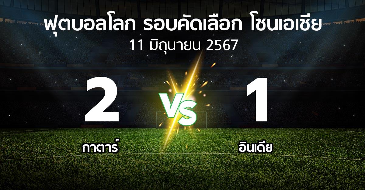 ผลบอล : กาตาร์ vs อินเดีย (ฟุตบอลโลก-รอบคัดเลือก-โซนเอเชีย 2023-2026)