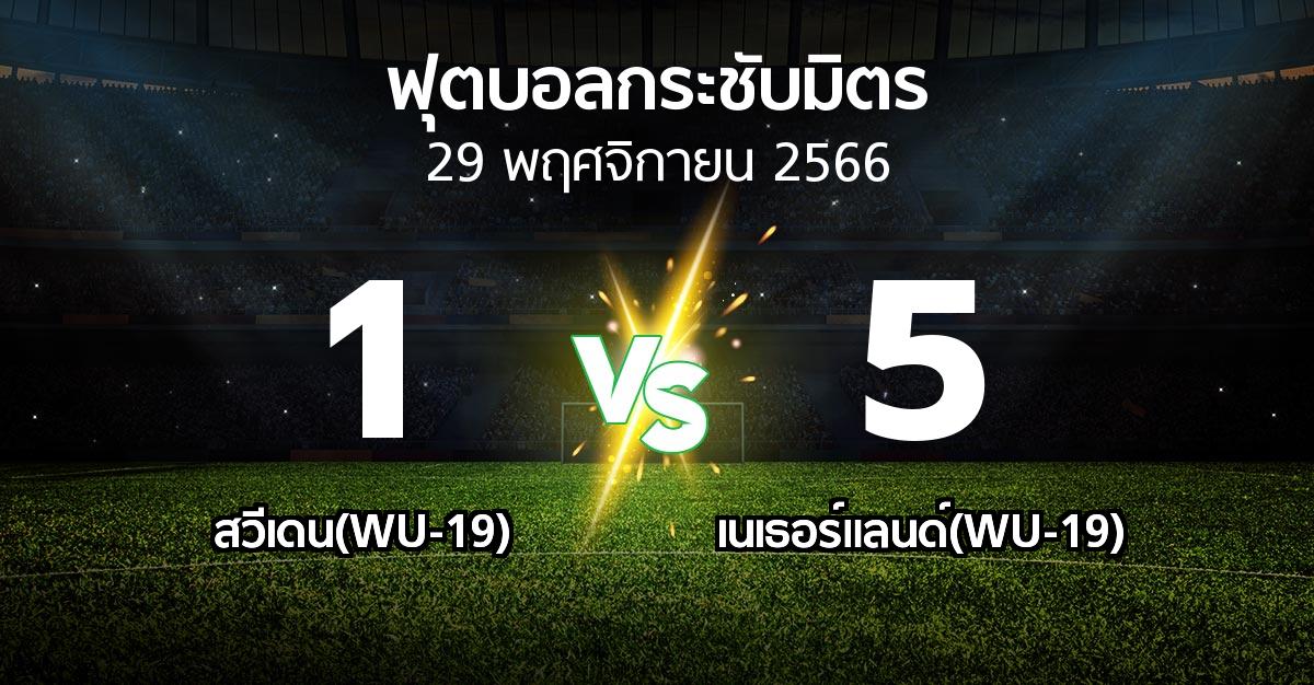 โปรแกรมบอล : สวีเดน(WU-19) vs เนเธอร์แลนด์(WU-19) (ฟุตบอลกระชับมิตร)